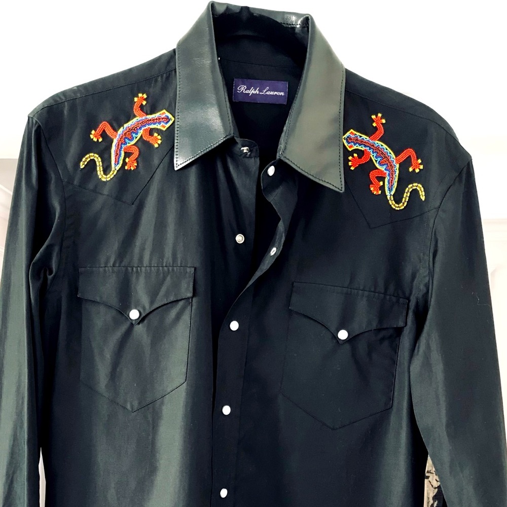 Ralph Lauren Purple Label western inspired shirt with pearl snap buttons